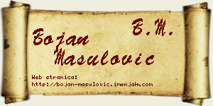 Bojan Mašulović vizit kartica